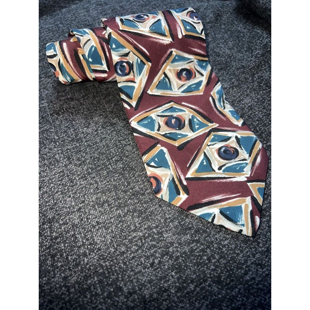 Benchmark Necktie Comoseta Micro Fiber Vintage Unique Made In USA